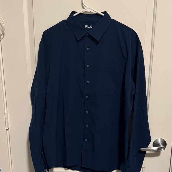 FLX Men's Classic Navy Button Down Shirt - Picture 1 of 3